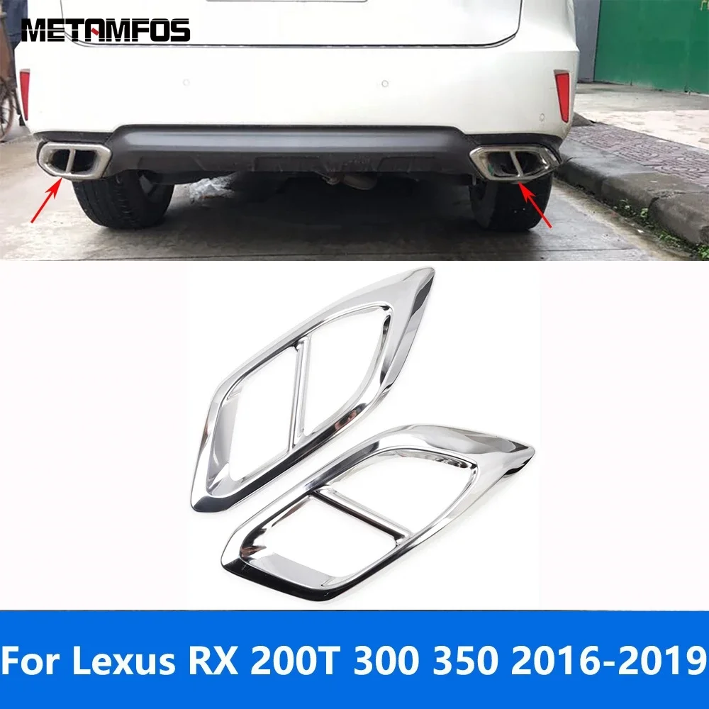 

For Lexus RX 200T 300 350 2016 2017 2018 2019 Tail Exhaust End Pipe Muffler Frame Silencer Cover Trim Accessories Car Styling