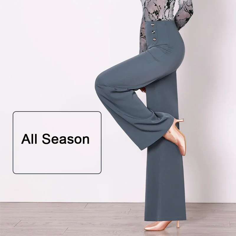 

Waltz Ballroom Dance Pants Women'S High-Waist Modern Dancing Trousers Adults Samba Latin Dance Performance Costumes