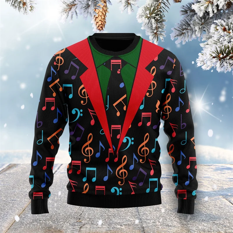 

2026 New Ugly Christmas Sweater Man Women 3D Funny Printed Long Sleeve O-neck Christmas Sweaters Tops Pullover Sweaters Vintage