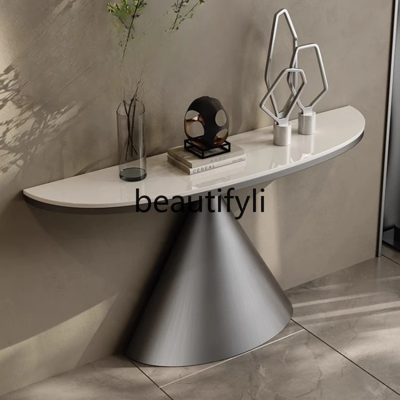 

Italian simple luxury jade spar entrance cabinet Modern Nordic simplicity, entrance table