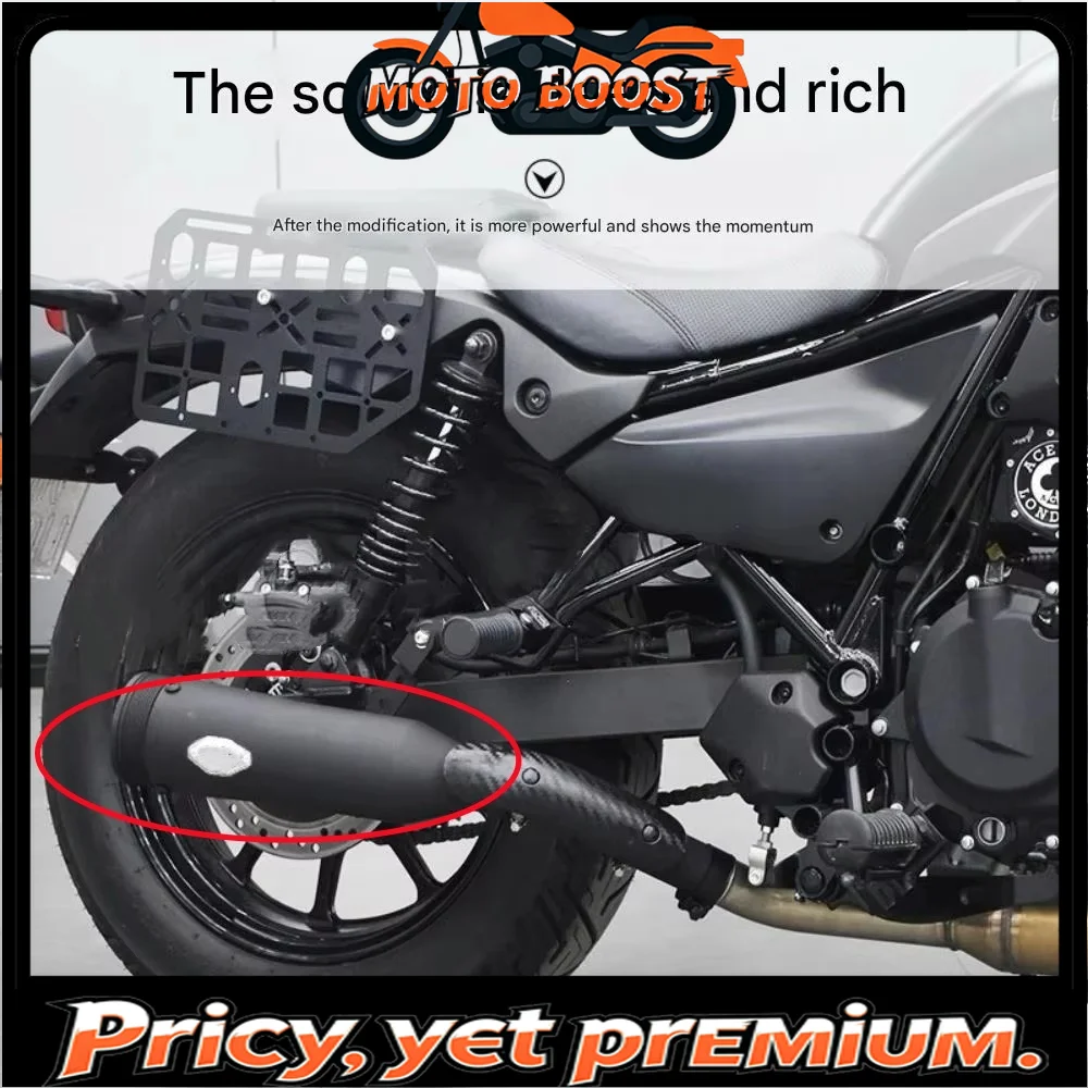 【Premium quality】For Eliminator 500 Retro Style Right Side Single Exit Trap Exhaust Muffler Deep Tone Full Set Modified Kit