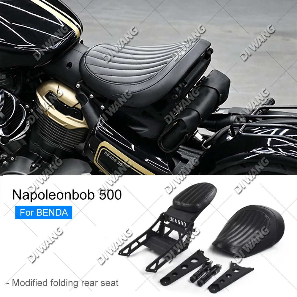 For Benda Napoleonbob 500 Modified Retro Foldable Hidden Seat Convert Single Rider Seat To Dual Seat Motorcycle Accessories