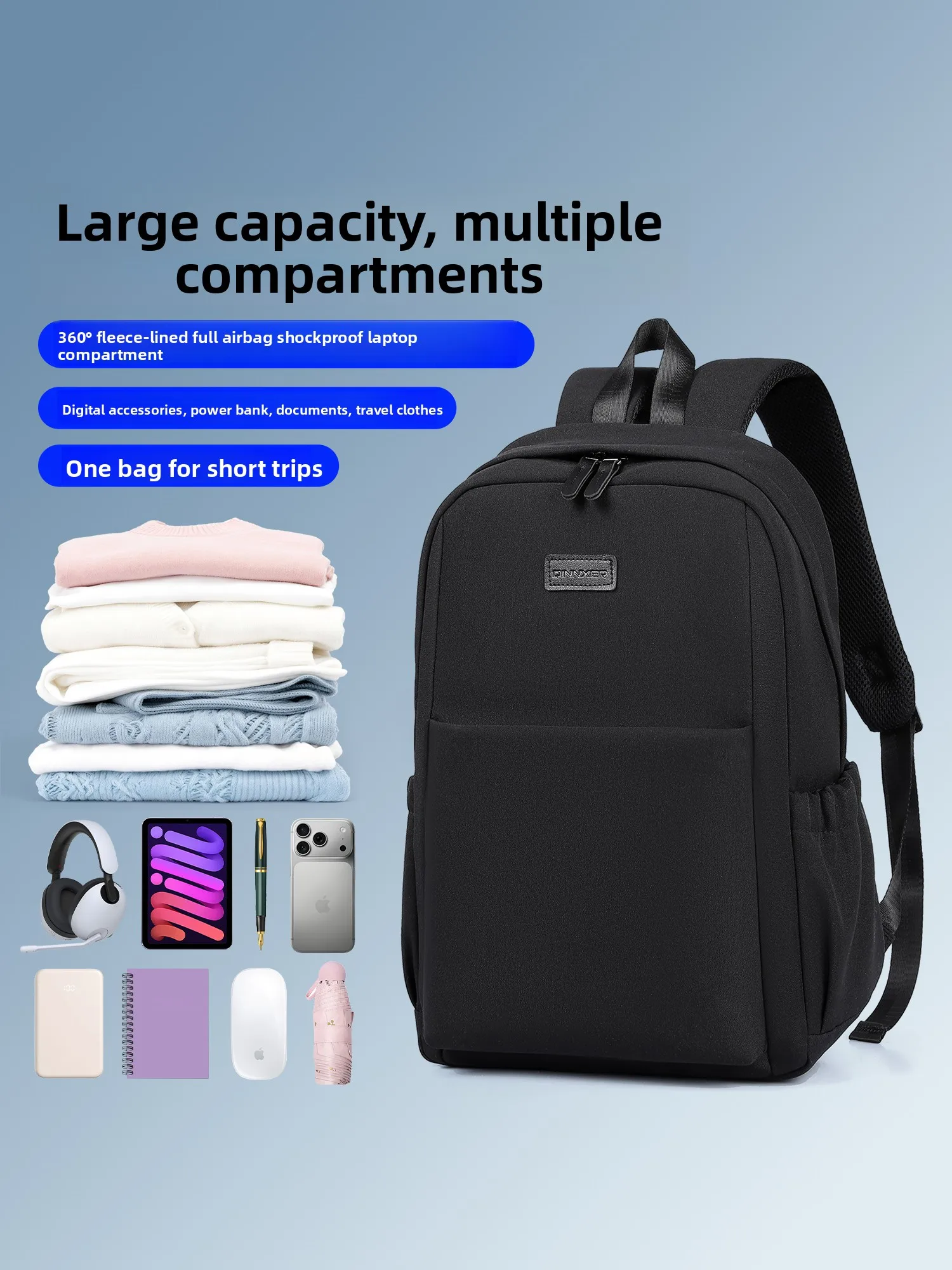 

2025 New Laptop Bag Double oulder Bapa Large Capaci Commuter Casual Simple Sle for Men And Women College Students