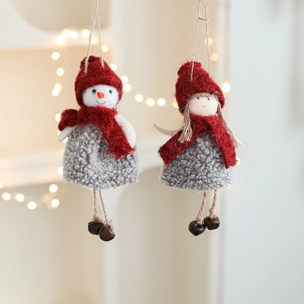 

Christmas Snowman Pendant Reindeer with Bells Girl Doll Hanging Pendant Santa Claus Christmas Doll Ornaments