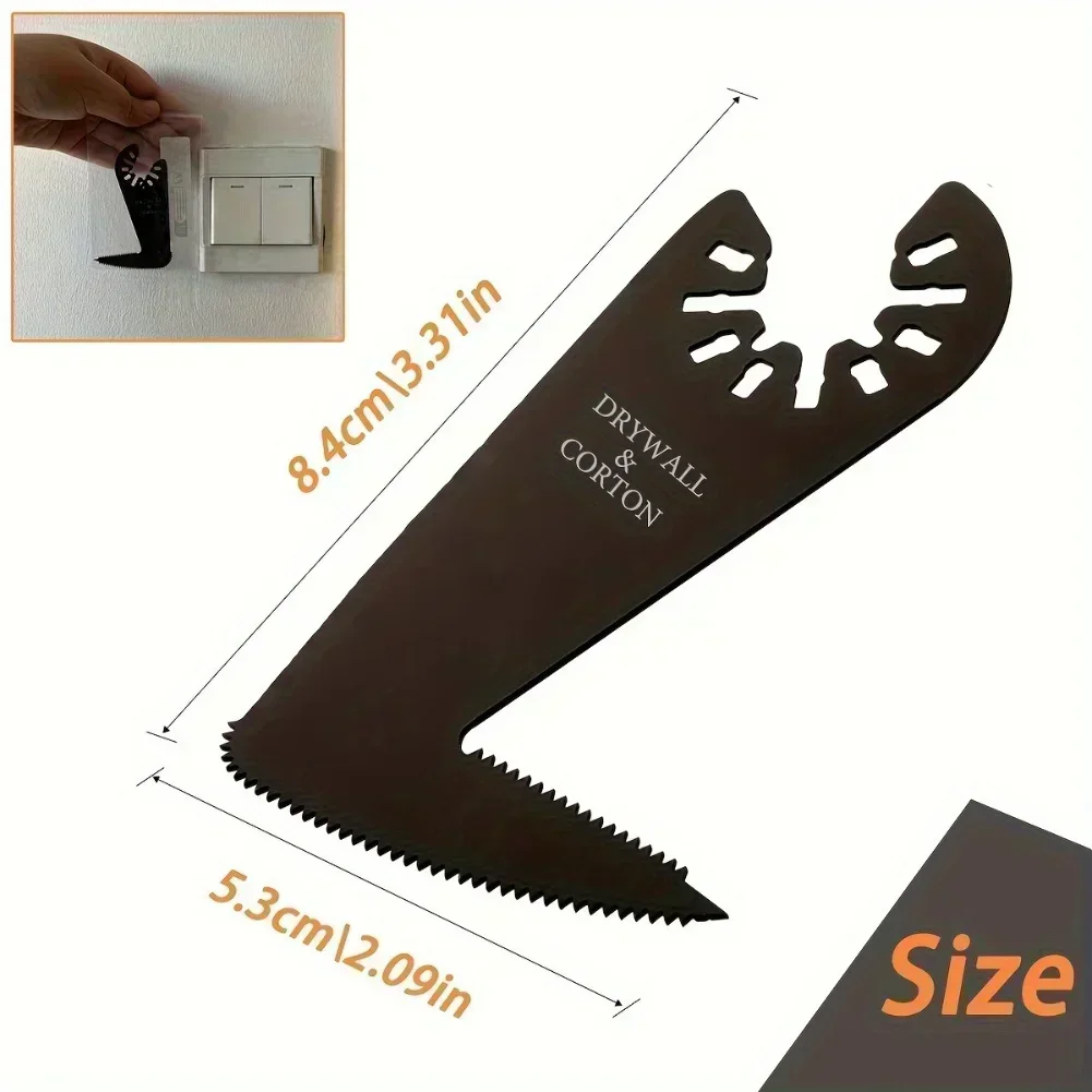 

5 PCS Double-Sided Saw Blades Quick Release Oscillating Multi-Tool Sickle Shaped Saw Blades For Accurate Drywall Cutting
