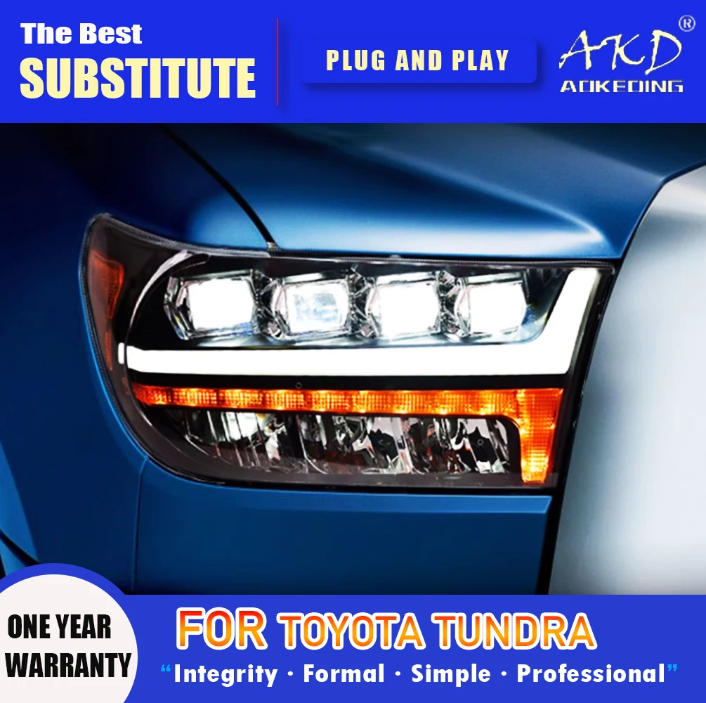 

AKD Head Lamp for Toyota Tundra LED Headlight 2007-2013 Headlights Tundra DRL Turn Signal High Beam Angel Eye Projector Lens