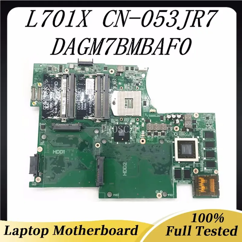 

CN-053JR7 053JR7 53JR7 high quality Mainboard For XPS 17 L701X Laptop Motherboard DAGM7BMBAF0 N11E-GE-A1 SLGZR HM57 100% Working