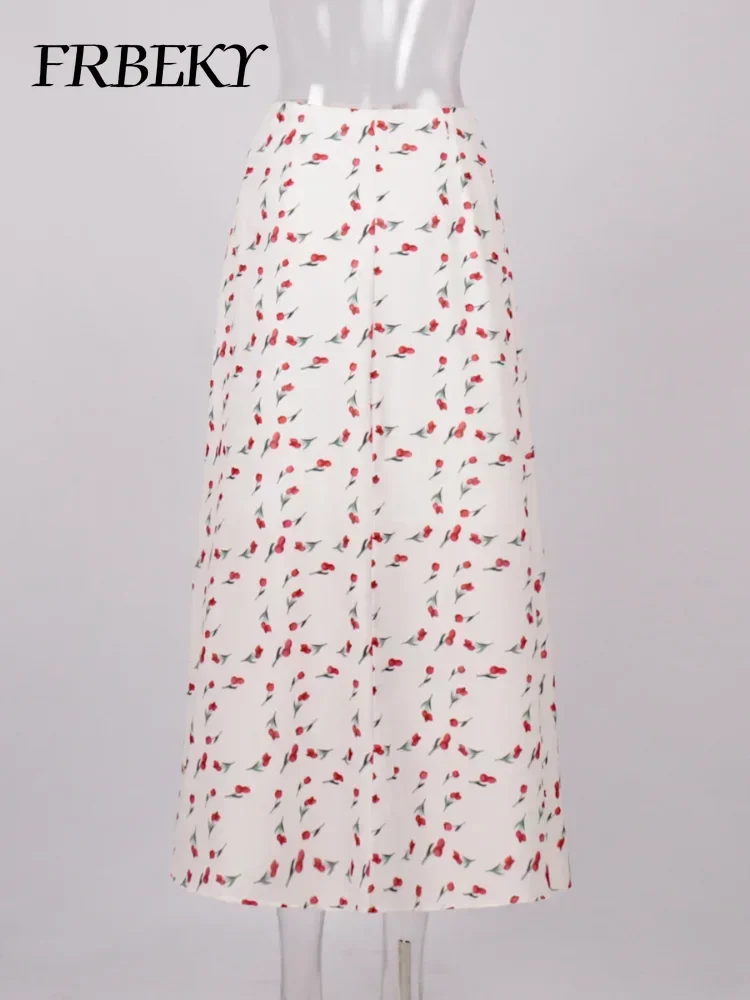 Jupe demi-corps à fleurs avec tambour, jupe mi-corps imprimée en queue de poisson, taille haute, ligne A, streetwear élégant, tempérament, automne, nouveau