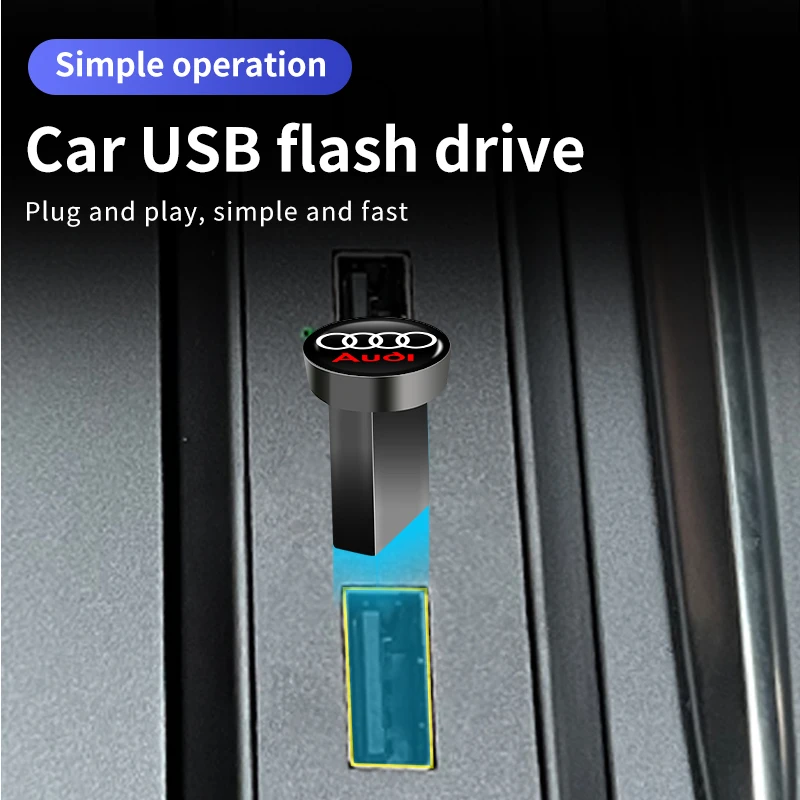 Car USB Flash Drive Mini Portable Storage Memory Drive Pendrive For Audi A1 A3 A4 A5 A6 A7 A8 Q2 Q3 Q5 Q7 Q8 Quattro S7 S8 S3 S4