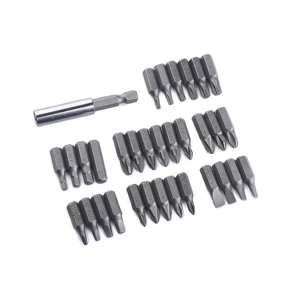 

33Pcs Security Bit Set Tamper Proof Hex Star Screwdriver Magnetic Extension Bits Compact Pocket Retainer for Cordless