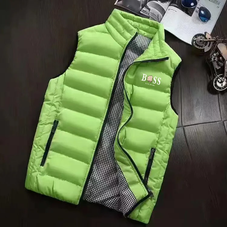 2024 Heren Luxe Donzen Katoenen Vest Voor Herfst En Winter, Nieuwe Stijl Voor Mensen Van Middelbare Leeftijd En Jongeren, Warm En Comfortabel Vest