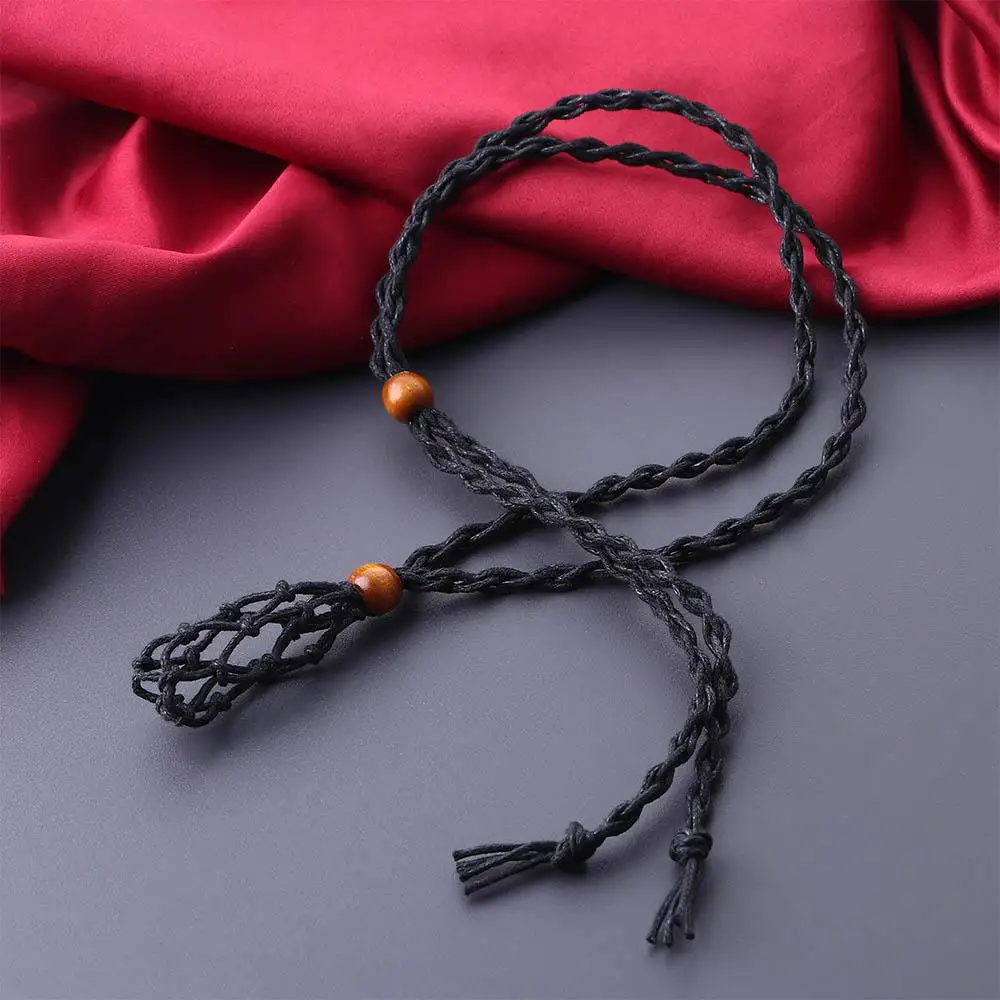 With Adjustable Length Braided DIY Necklace Cord Empty Stone Holder Braided Necklace Cord Crystal Necklace Holder