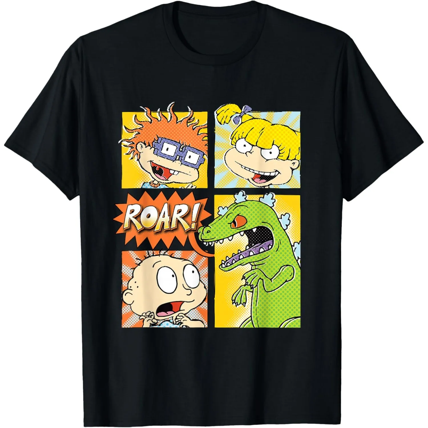 Camiseta gráfica de Rugrats con estampado de Chuckie, Reptar, Tommy y Angelica, de manga corta, unisex.