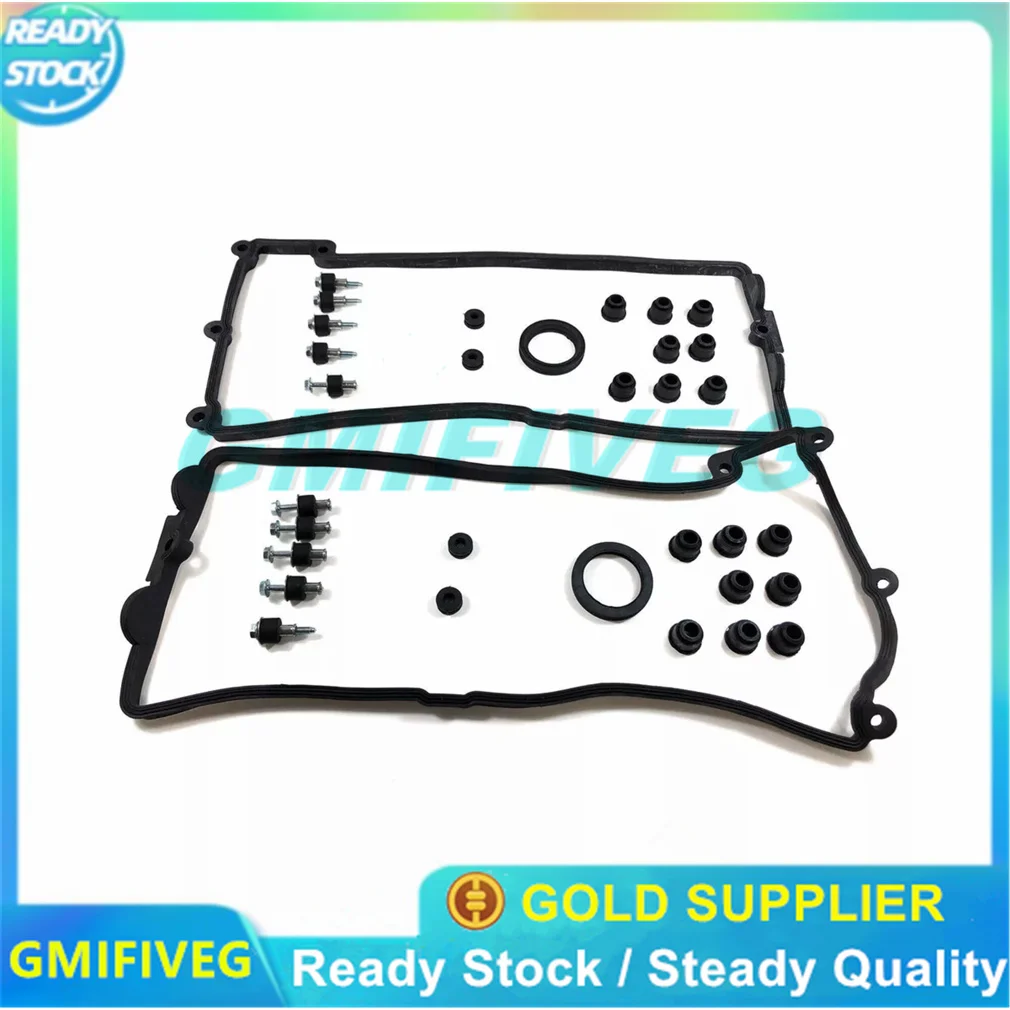 2Sets Engine Valve Cover Gasket Set Left + Right 11127513194 11127513195 For BMW 545i 550i 645Ci 750Li X5