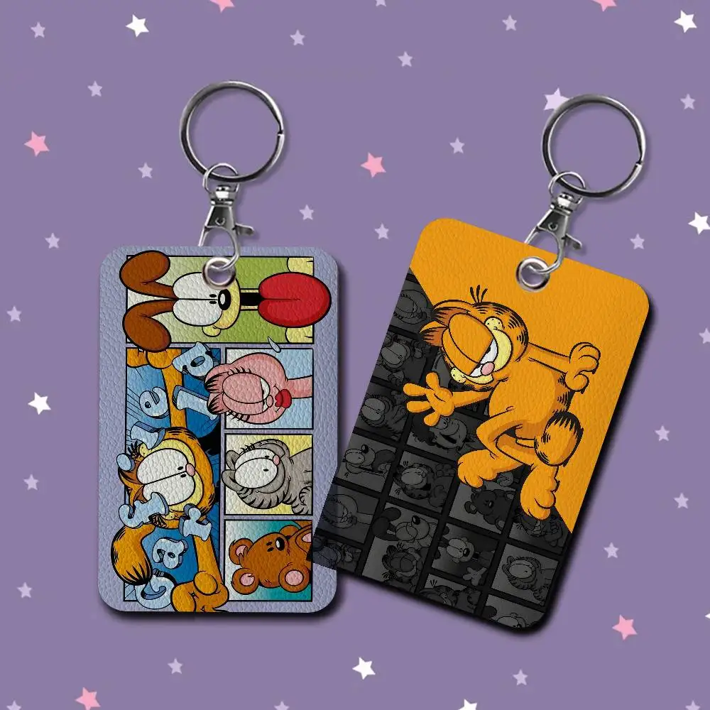 G-Garfields Cartoon Cute Cartoon Inteated Elevator Card Acc Control Card Keychain Protective Cover Gift Keychain