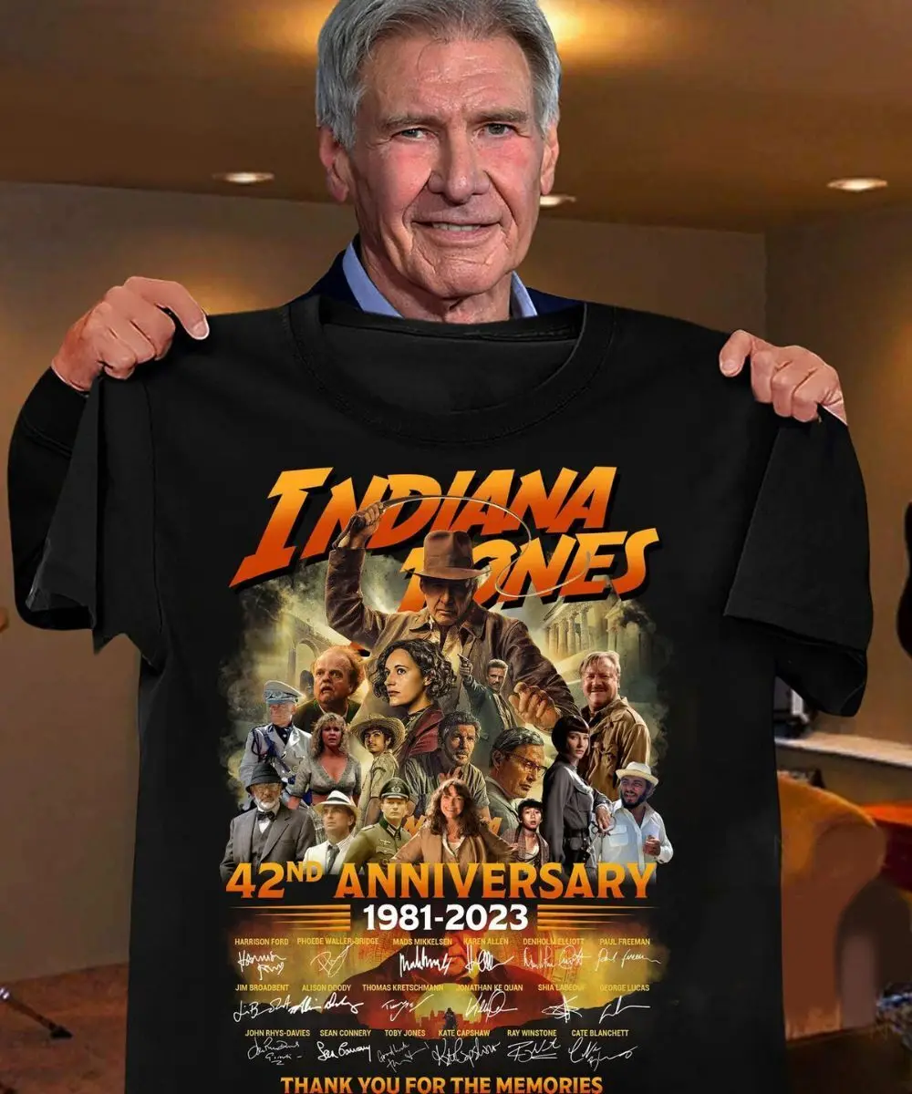 Indiana Jones 42nd Anniversary 1981 2023 Thank You For The Memories Tshirt Men