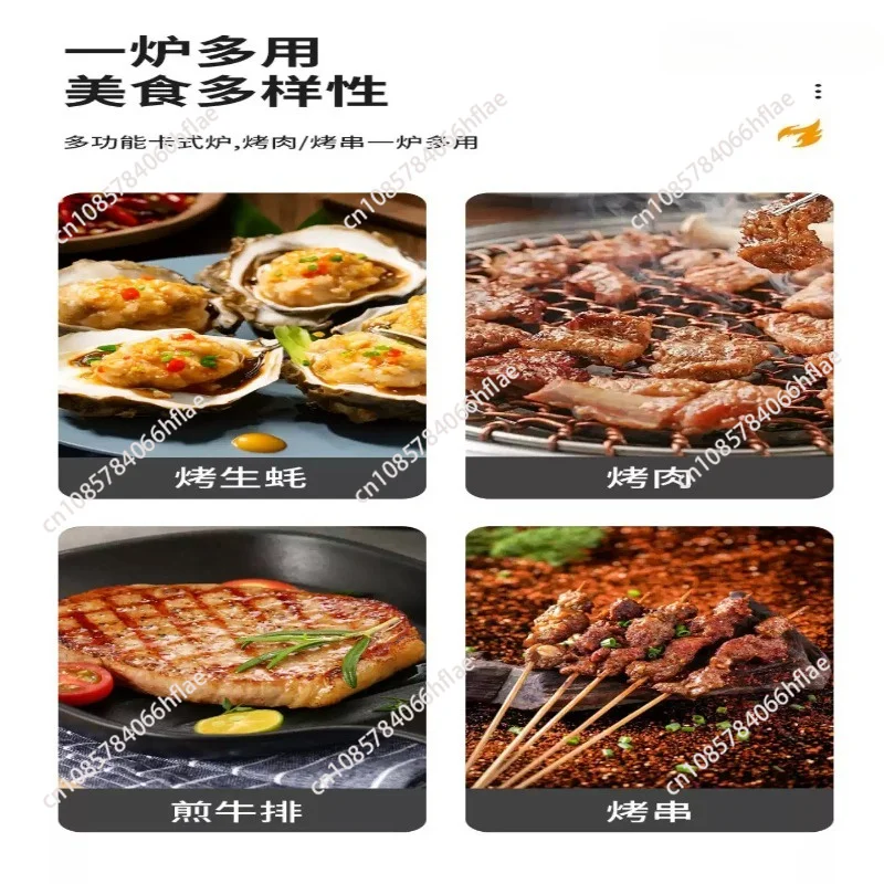 Portable Windproof Gas Cassette BBQ Stove with Roasting Pan for Camping & Home Barbecue