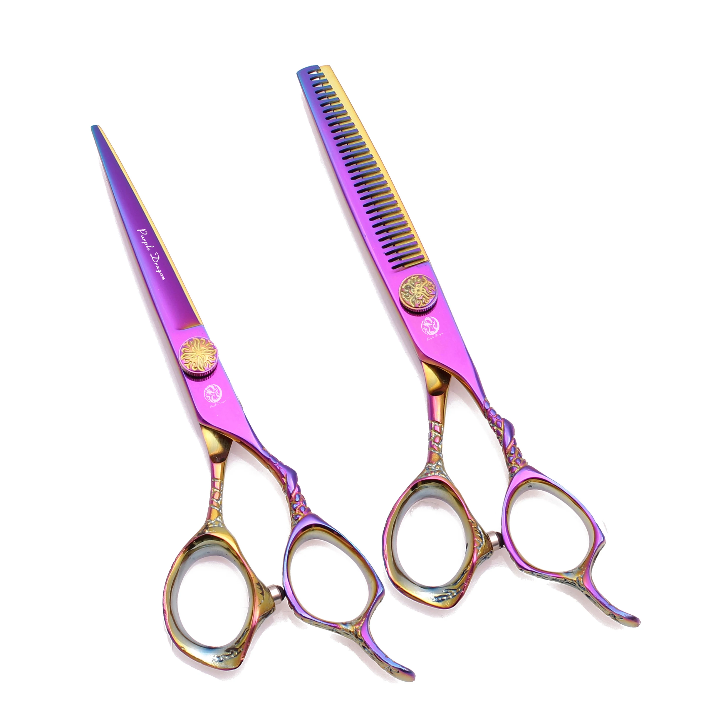 

Профессиональные парикмахерские ножницы Purple Dragon 5.5" и 6" из нержавеющей стали, набор для стрижки волос, филировочные ножницы Z9001