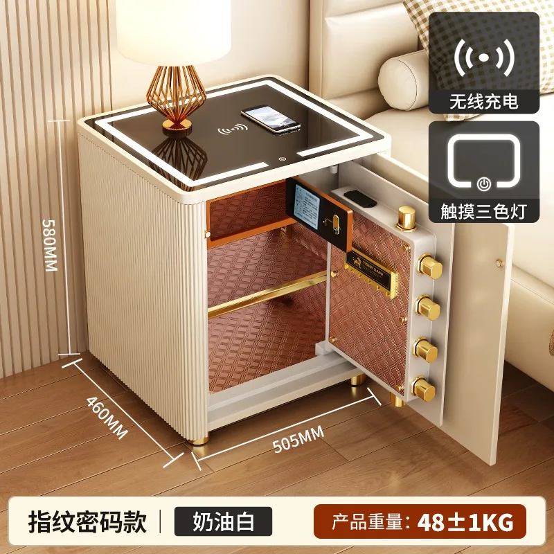 Imported bedside table Bedside table integrated solid wood home new fingerprint safe smart belt