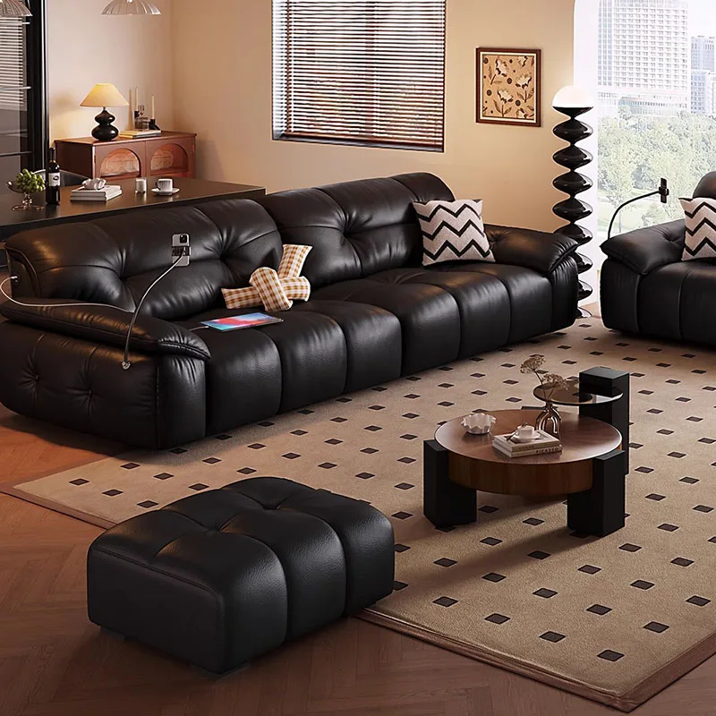 

Lounge Couch Living Room Sofas Leather Luxury Modern Minimalist Living Room Sofas Sectional Pouf Divano Postmodern Furniture