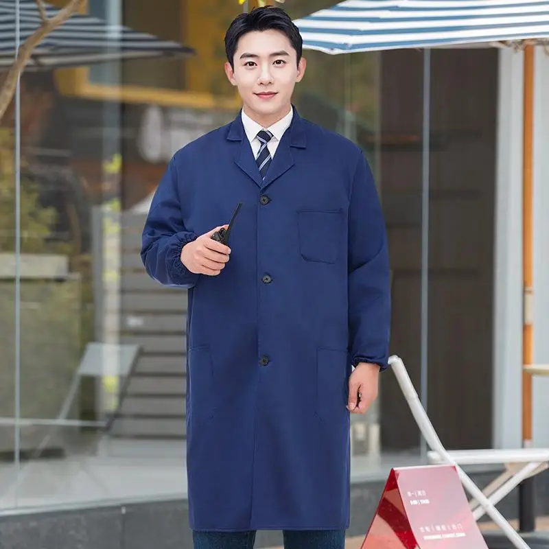 Coat Work Clothes Long Sleeves Men Print LOGO Auto Repair Machinery Cover Cleaning Clothes Dust-proof Clothes Handling Clothes - view 4