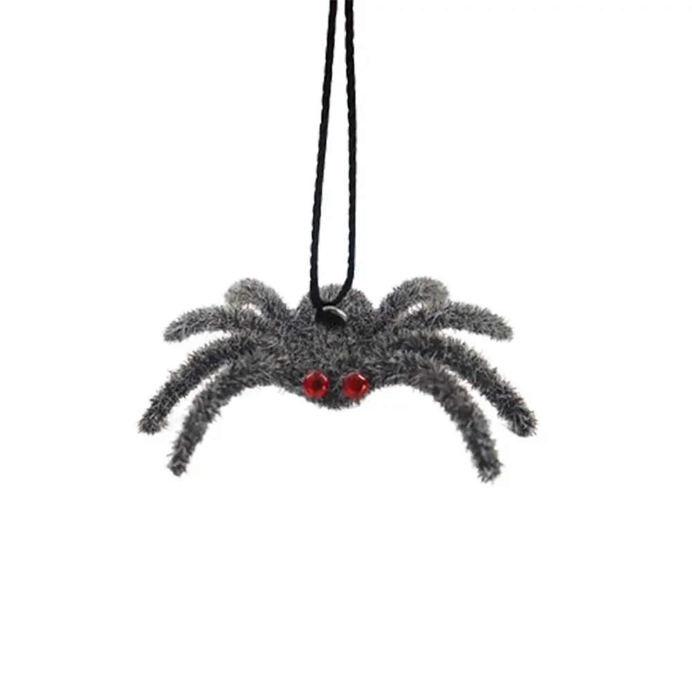 Engraçado halloween pelúcia aranha pingentes realista 3d reunindo aranha preta falso dos desenhos animados aranha artificial festa adereços de mesa
