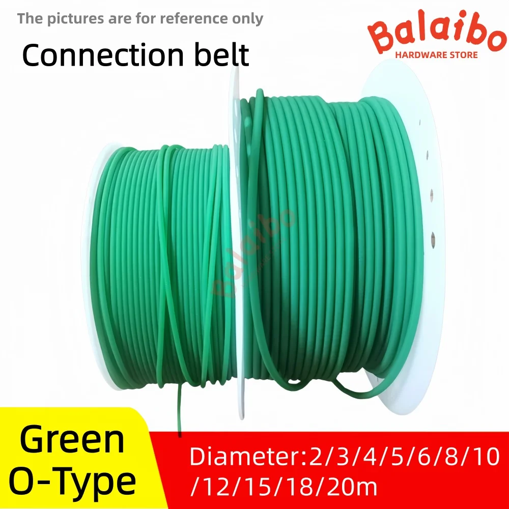 O-Type Green Rough Surface PU Polyurethane Can Be Connected - Industrial Ring Drive Belts Diameter: 2/3/4/5/6/8/10/12/15/18/20m
