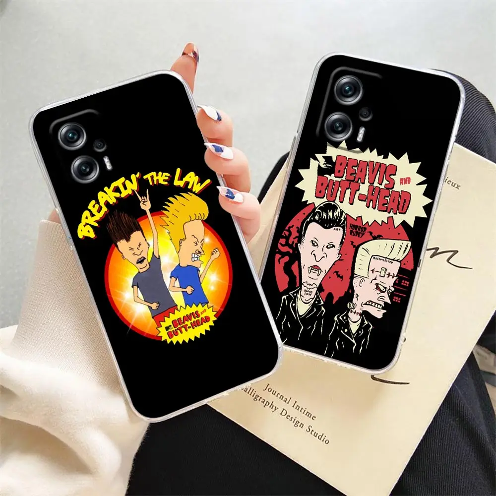 Clear Phone Case For Redmi NOTE 12 11 11T 13 10 9 8 7 Pro PLUS 4G 5G Soft Case Funda Capa Shell Cartoon Beavis And Butthead