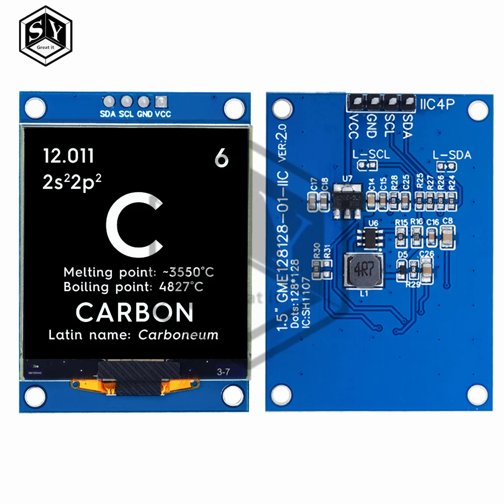 ALL NEW 1.5 Inch 128x128 OLED Shield Screen Module High quality Product For Raspberry Pi For STM32 For Arduino