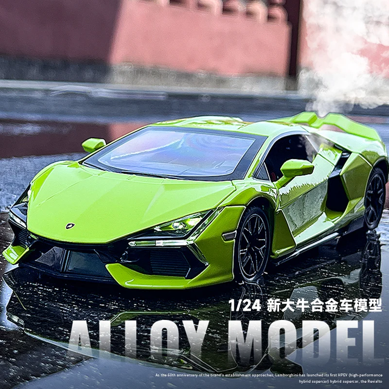 

1:24 Revuelto Spray Version Alloy Car Model Diecast Metal Toy Racing Car Model Simulation Sound Light Childrens Gift