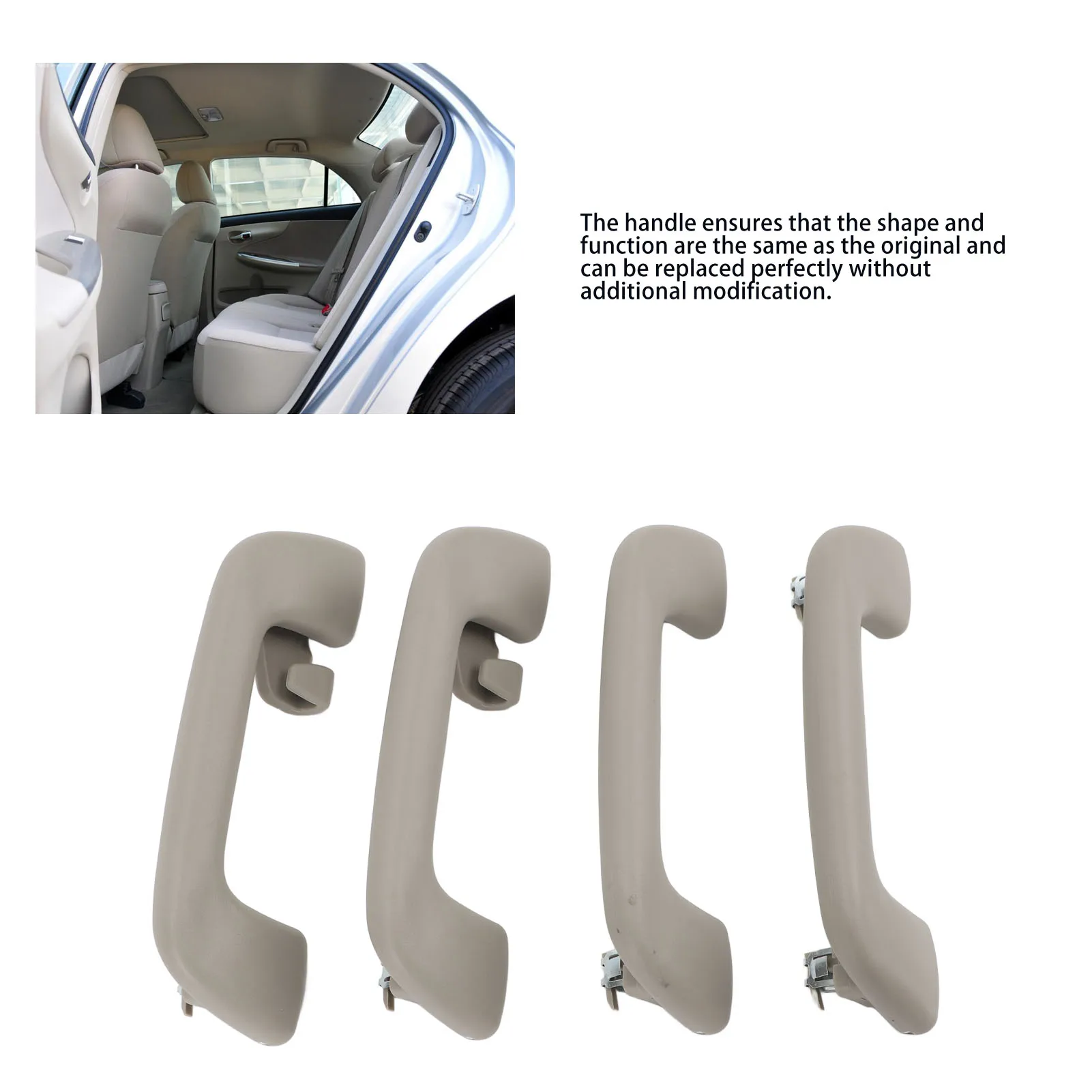 

Auto Roof Pull Handle High Strength ABS Pull Roof Grab Handle Comfortable Grip Interior Roof Grab Handle for Corolla 2007‑2013