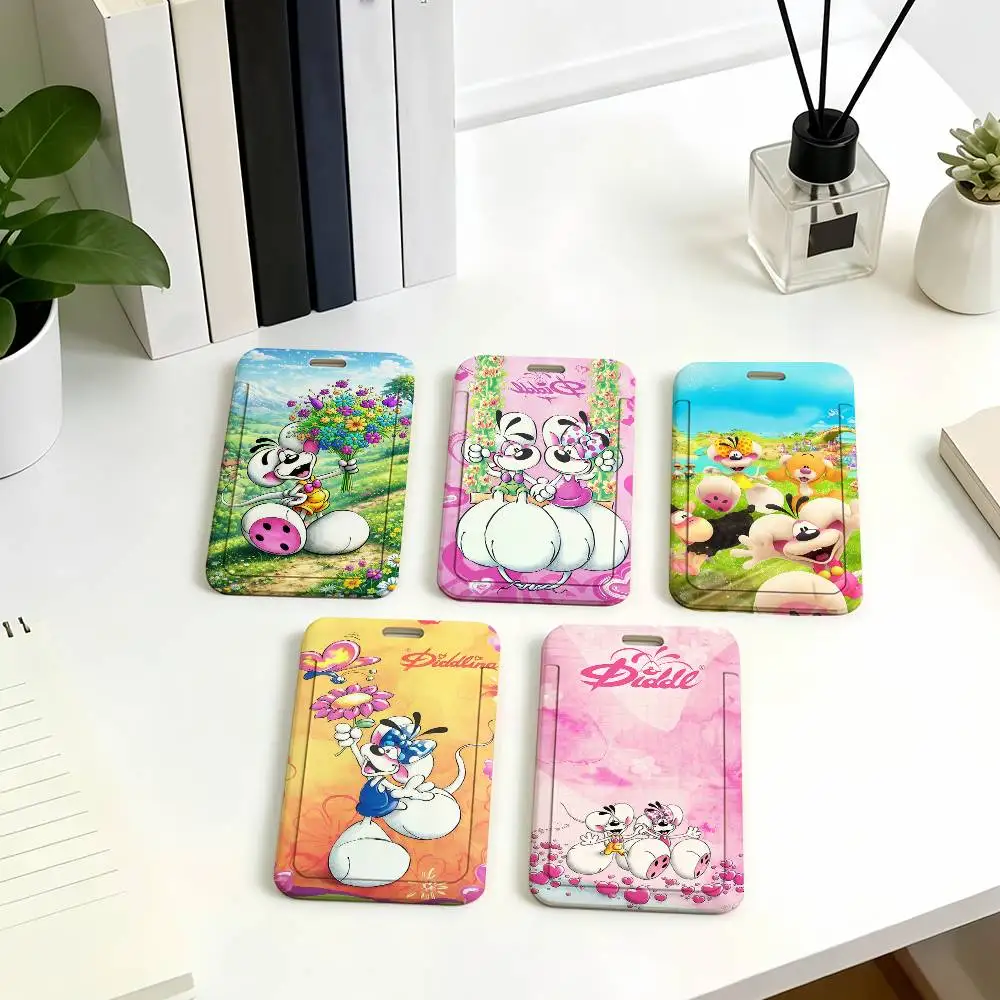 Cute Diddl Card Cover Bag Corporate Business Work Name Card Badge Holders Uisex Credit Card  Bus Daily Commute ID Holder Case