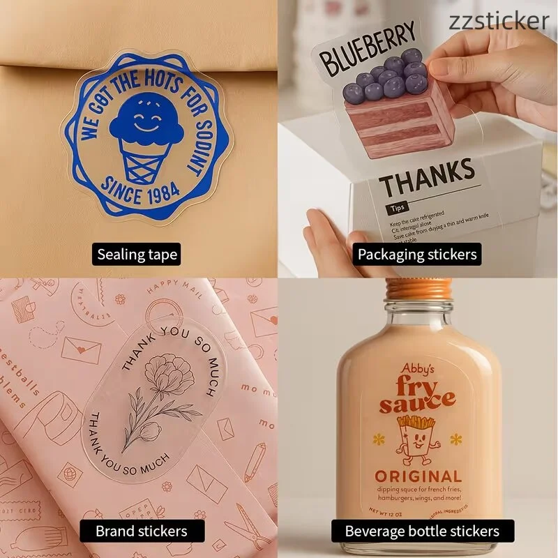 Custom Clear Labels for Transparent Packaging, Custom Transparent Stickers,Custom clear stickers & labels view 3
