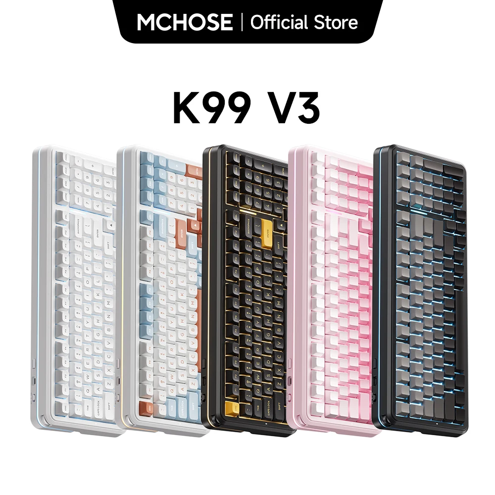MCHOSE K99 V3 Wireless Mechanical Keyboard Dual 8K Polling Rate 0.125ms Latency Multifunction Control Knob South-Facing RGB