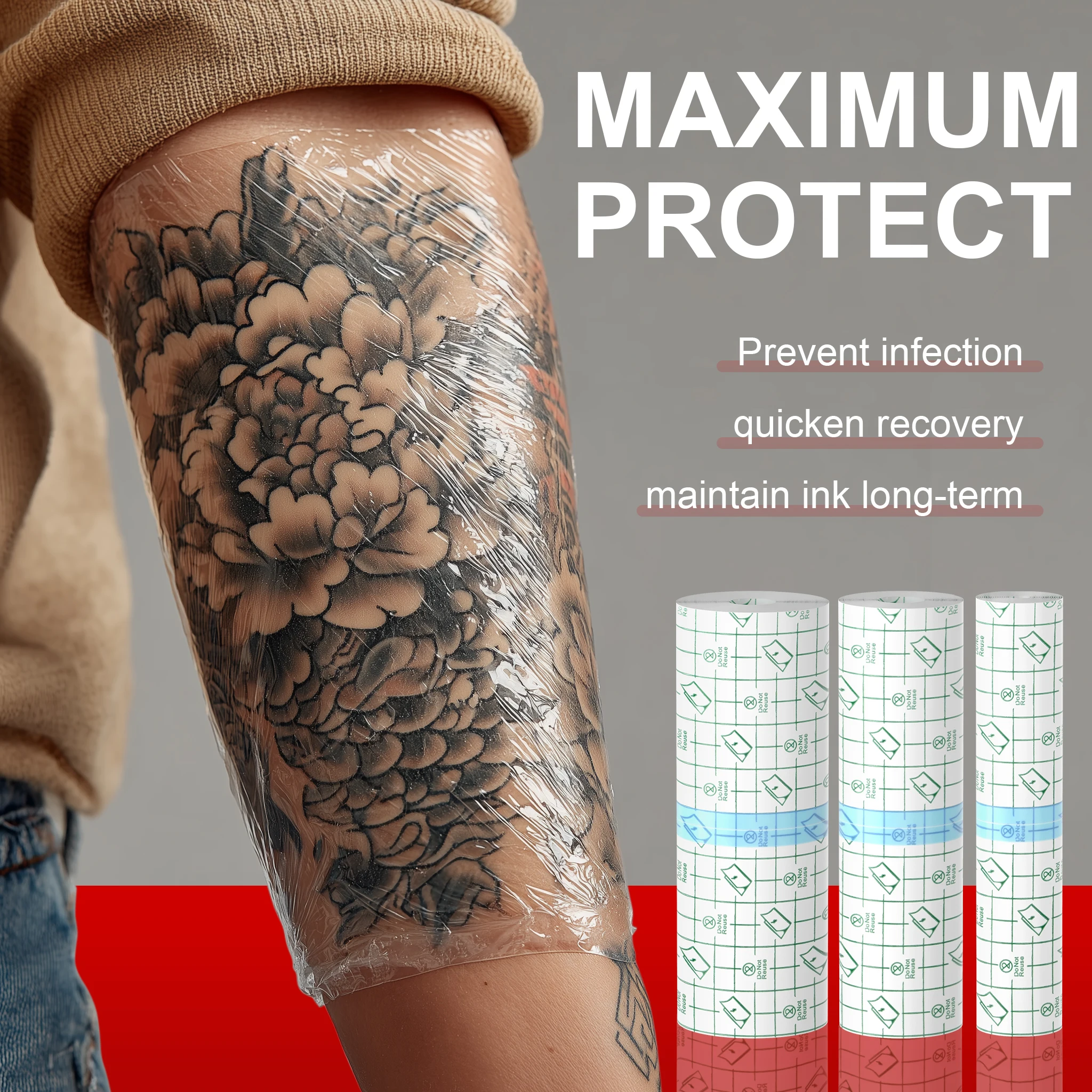 

DM 10M Tattoo Waterproof Membrane PU Bandage Roll for Post Tattoo Care Skin Healing Protection Tape Roll Tattoo Accessories