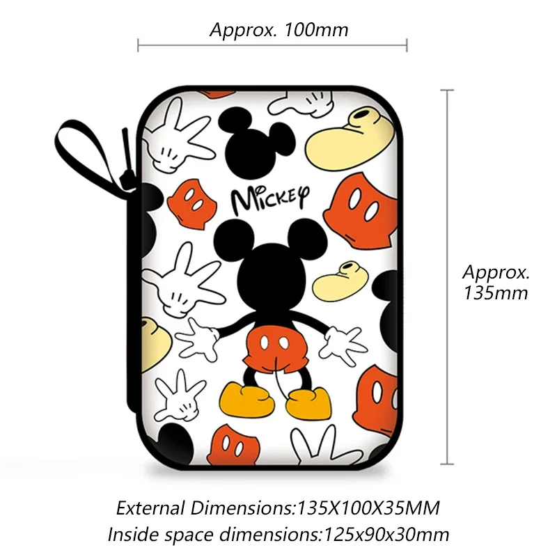 Disney Mickey Mouse Coin Purse Cartoon Earphone Storage Bag Data Cable Charger U Disk Organizer Box Women Portable Sundries Case