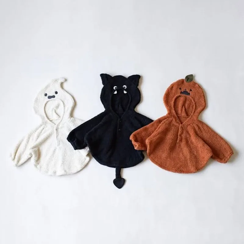 

2025 INS Halloween Kids Autumn Cape Costume with Long Sleeves for Infant Baby Boys & Girls Soft Fleece Outerwear Hoodie 6M-3T