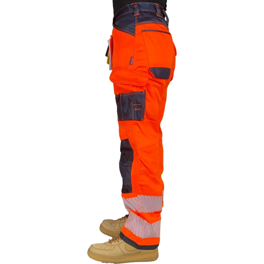 Night Reflective Strips Wear-resistant Dirt Resistant Overalls Multi Pockets Overalls Pants Cargo Pants Hi Vis Working Pants 4xl