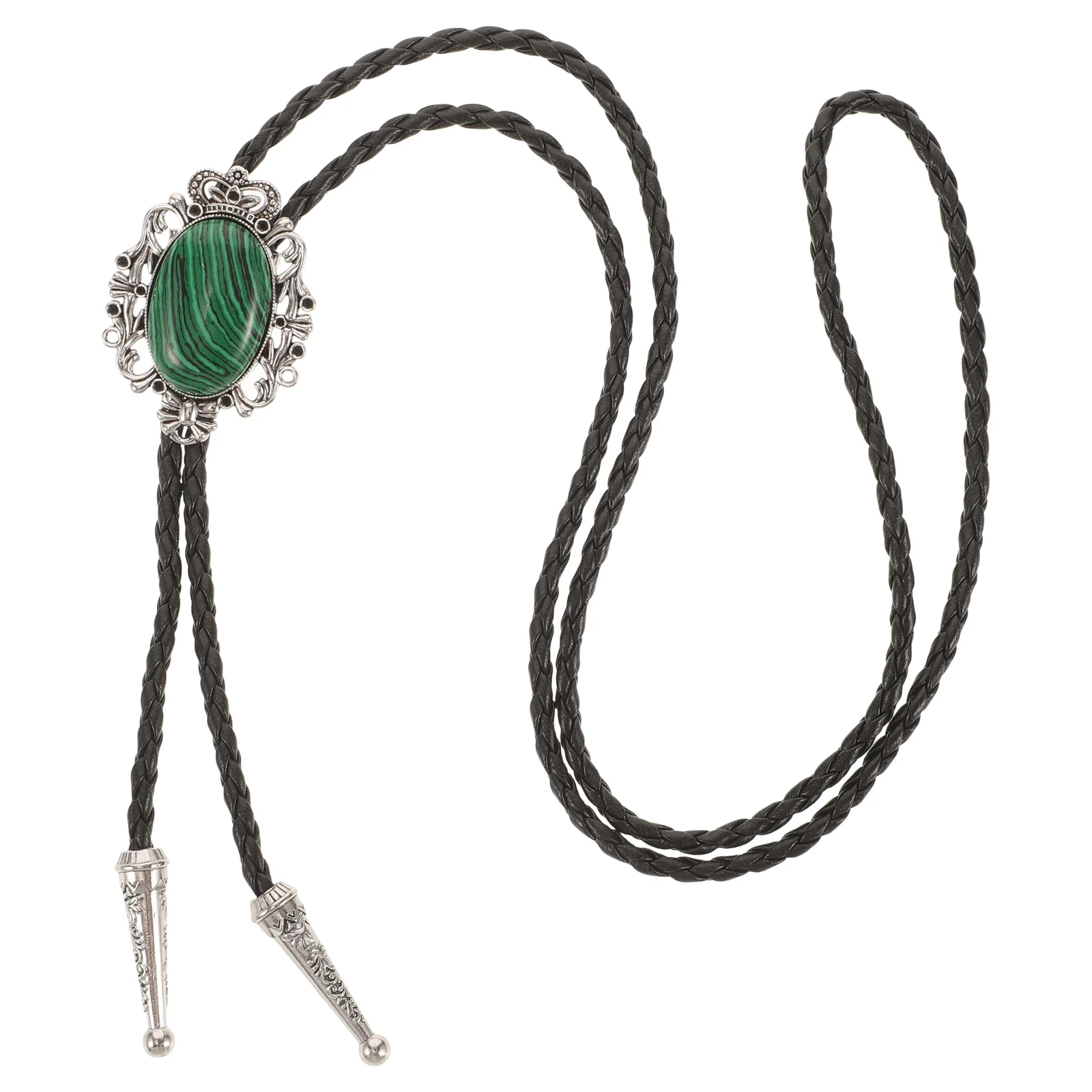 

Green Turquoise Tie For Men Western Vintage Cowboy Necktie Pu Rope Adjustable Shirt Neck Decoration Bolo Ties