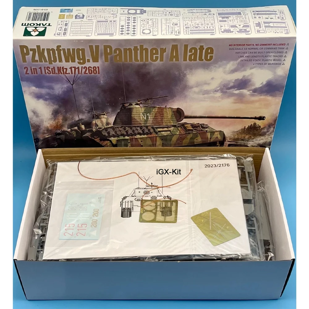 TAKOM 2176 1:35 Scale Sd Kfz 171/268 Pzkpfwg V Panther A Late Tank Vehicle Hobby Craft Plastic Assembly Model Building Kit