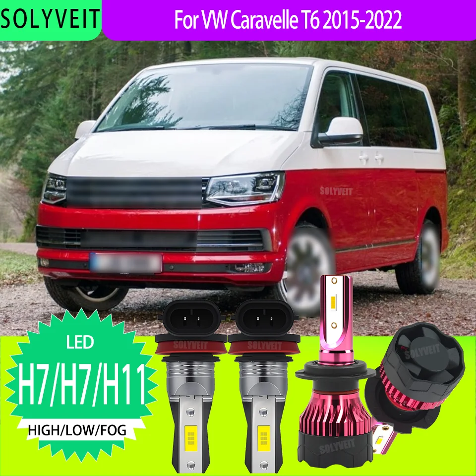 

High Power Auto Lighting LED 6000K Bulb Kit H7/499/H11 High Low Fog For VW Caravelle T6 2015 2016 2017 2018 2019 2020 2021 2022