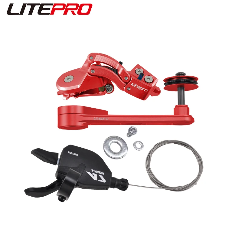 Liteproelite External 7 Speeds Rear Derailleur For brompton Bike T Line P Line Modified Rear Tensioner Shifter Chain Guide Set