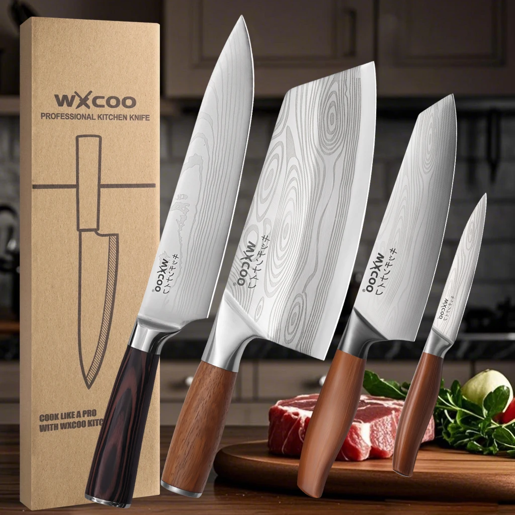 

Damascus Laser Pattern Kitchen Knife Professional Japanese Chef Knife Household Vegetable and Fruit Slicing Knife Cooking Tools
