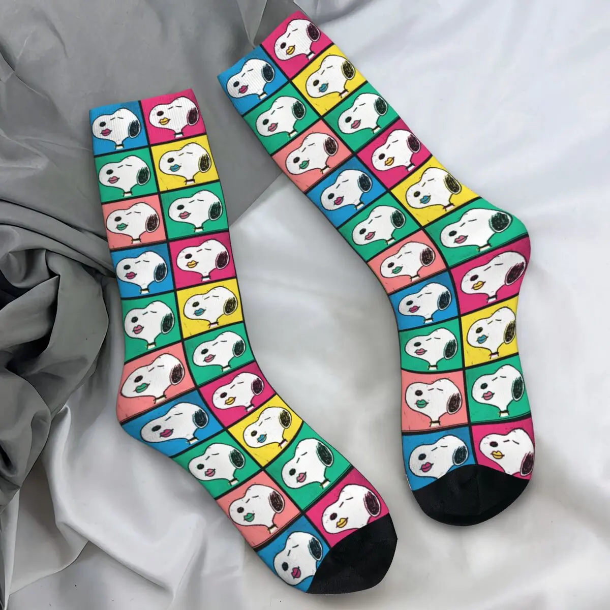 Pop Art Snoopy Lips Mod For You Pattern Socks Kawaii Stockings Men's Soft Climbing Socks Winter Graphic Anti Slip Socks