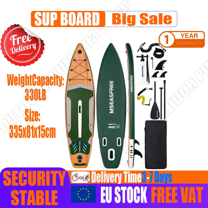 Board Stand Up Paddle Board 335 x 81 x 15 cm, Tragfähigkeit 330 lbs, sicher und stabil, geeignet für Wassersport für Erwachsene