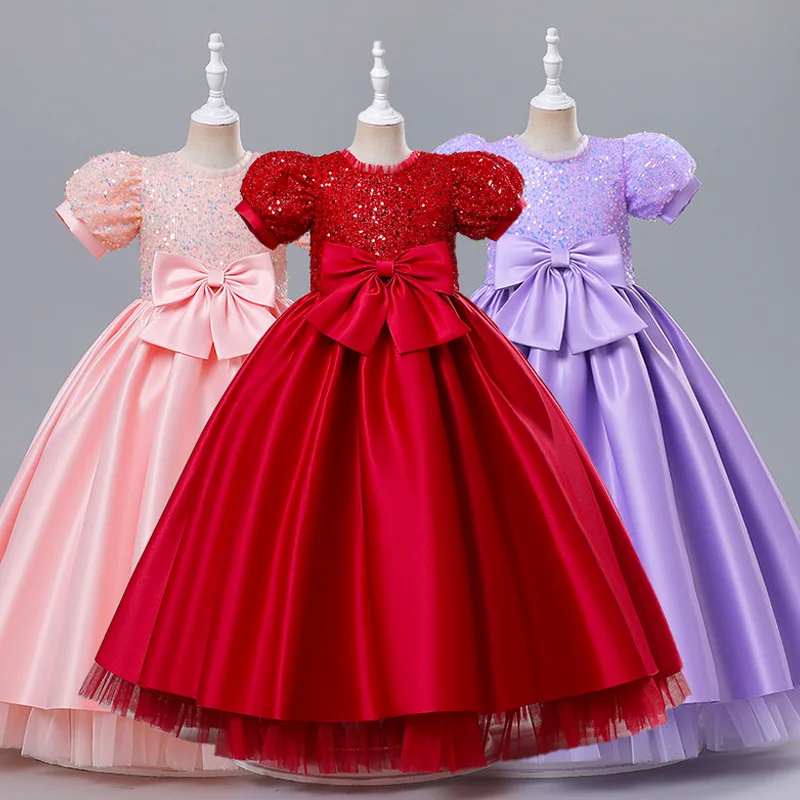 Autumn And Winter New Girls' Dresses High-end Fluffy Dresses Children's Performance Costumes Birthday Party Dress