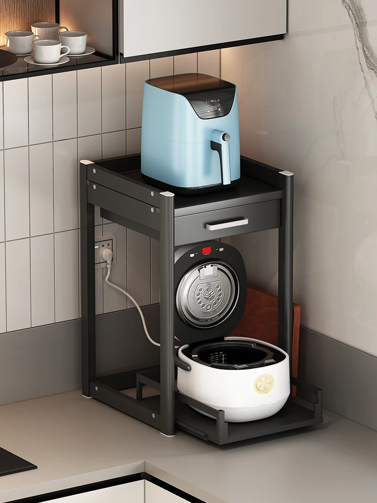 ZZYY Table Pull-out Multi-Function Air Release Deep-Fried Pot Storage Adjustable Bracket