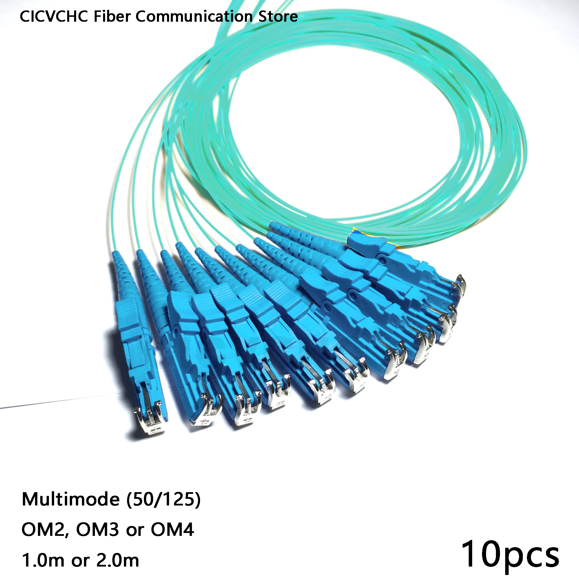 

10pcs LSH/UPC (E2000)-SM(9/125)--Multimode(50/125)-OM2, OM3, OM4-0.9mm Cable / Optical Fiber Pigtail