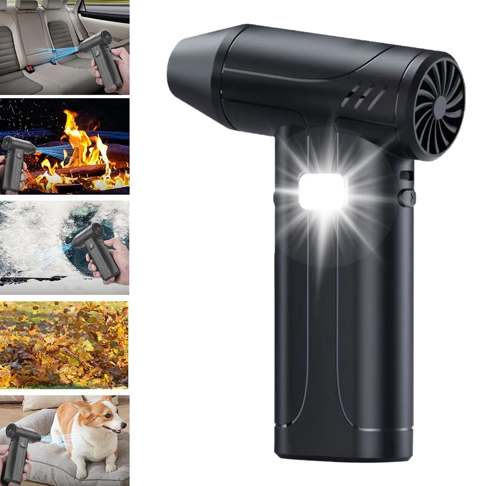 

New Powerful Brushless Motor Electric Air Blower, 5 Adjustable High-Speed Turbo Violent Fan Rechargeable Dust Blower with Light