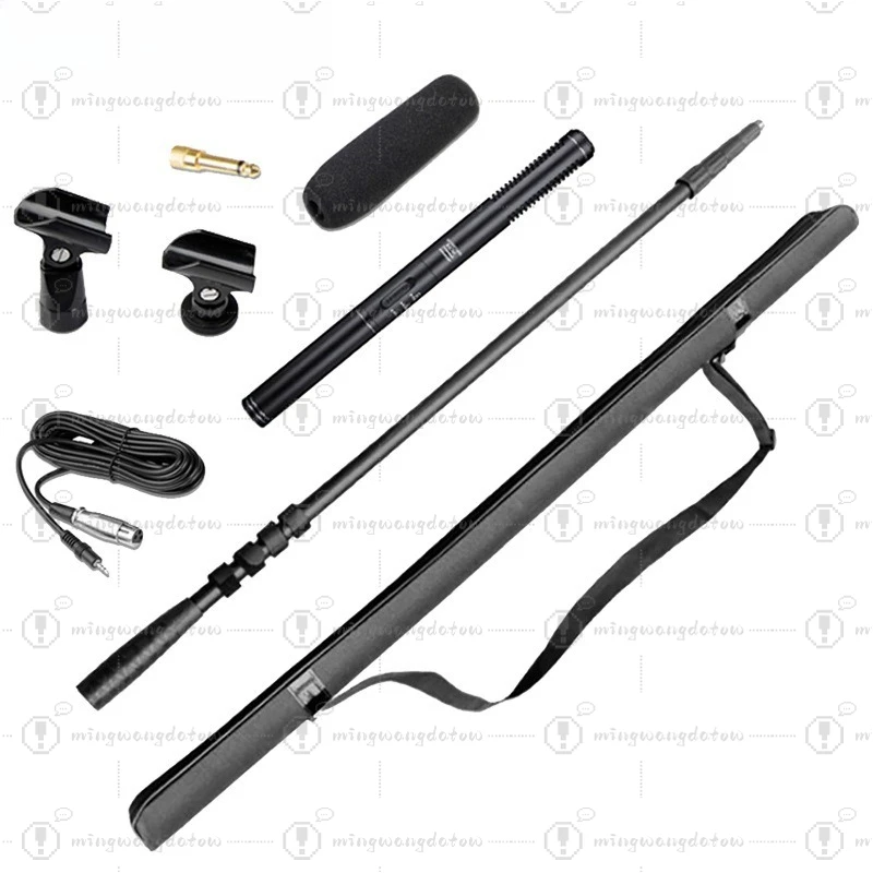 E320 Boom Microphone Set (Short Mic) Recording Shooting Interview Microphone Pole Interview Boom Microphone Kit Portable